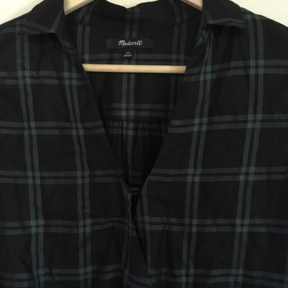 Madewell Women's Plaid Shirt | Faux Wrap | Cozy Casual | Relaxed Fit | Size XS - Picture 5 of 7